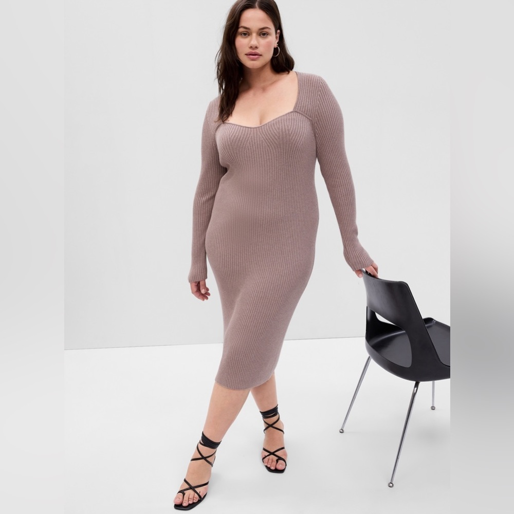 Elegant Taupe Knit Dress